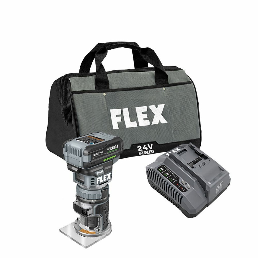 Power Tools FLEX | Flex Trim Router Stacked Lithium Kit Fx4221-1F