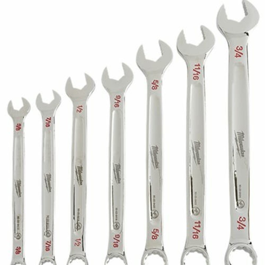 Hand Tools Milwaukee Tools | Milwaukee Sae Combination Wrench Set 7 Piece 48-22-9407