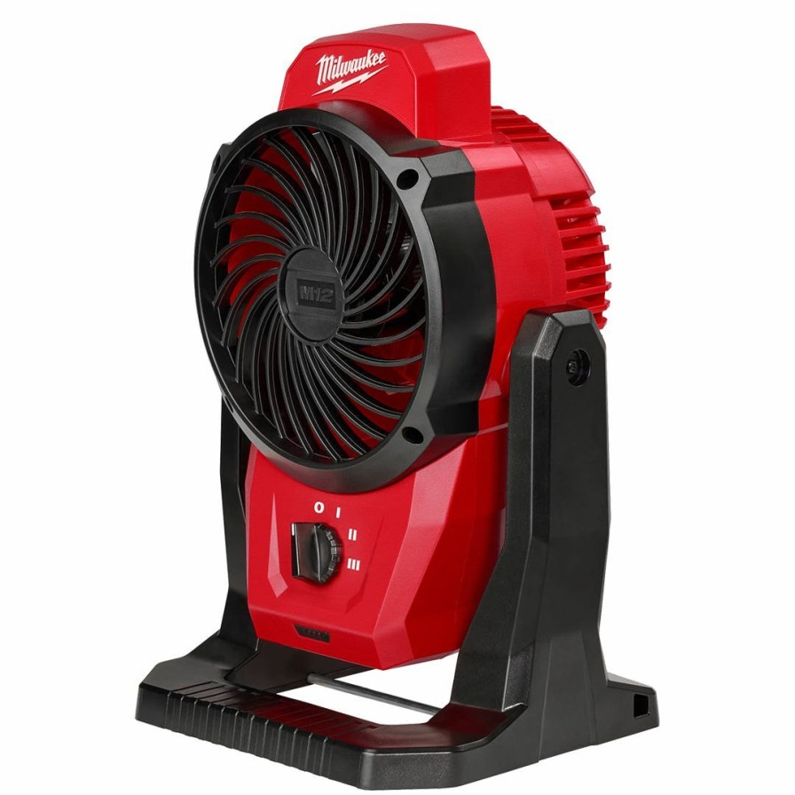 Power Tools Milwaukee Tools | Milwaukee M12 Cordless Jobsite Fan 400 Cfm (Bare Tool) 0820-20