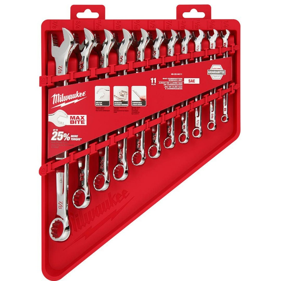 Hand Tools Milwaukee Tools | Milwaukee 11Pc Sae Combination Wrench Set 48-22-9411