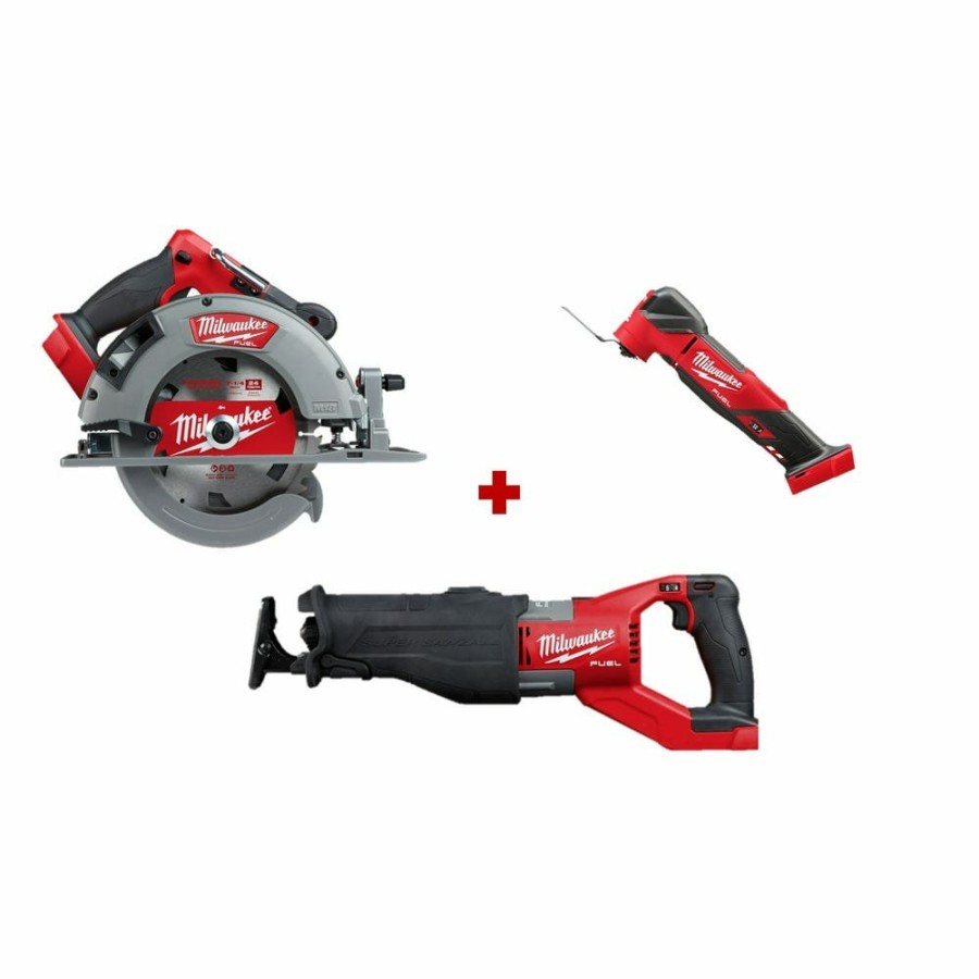 Power Tools Milwaukee Tools | Milwaukee M18 Fuel Oscillating Multi-Tool, 7-1/4" Circular Saw, * Super Sawzall Bundle 2836-20-2732-20-2722-20