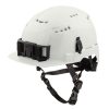 Safety & Work Wear Milwaukee Tools | Milwaukee White Front Brim Vented Type 2 Class C Safety Helmet W/ Bolt 48-73-1320