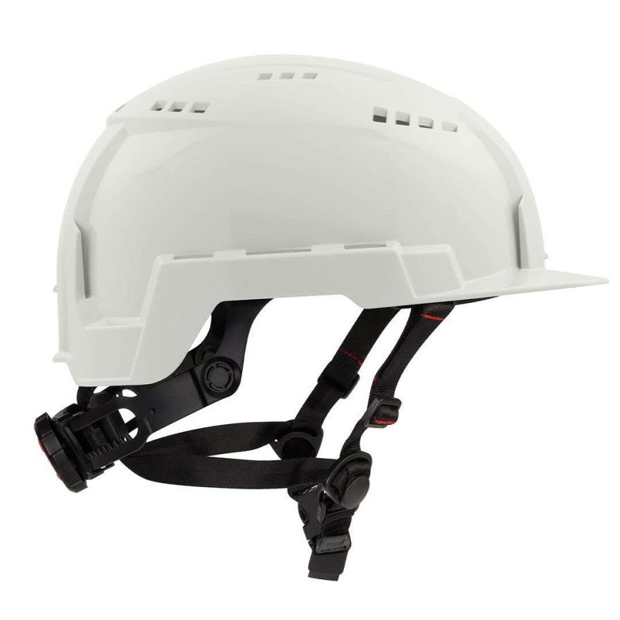 Safety & Work Wear Milwaukee Tools | Milwaukee White Front Brim Vented Type 2 Class C Safety Helmet W/ Bolt 48-73-1320