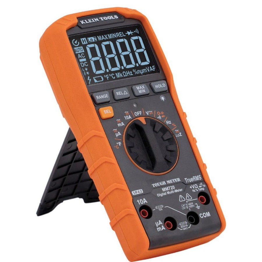 Power Tools Klein Tools | Klein Digital Multimeter, Trms Auto-Ranging, 1000V, Temp, Low Impedance Mm720