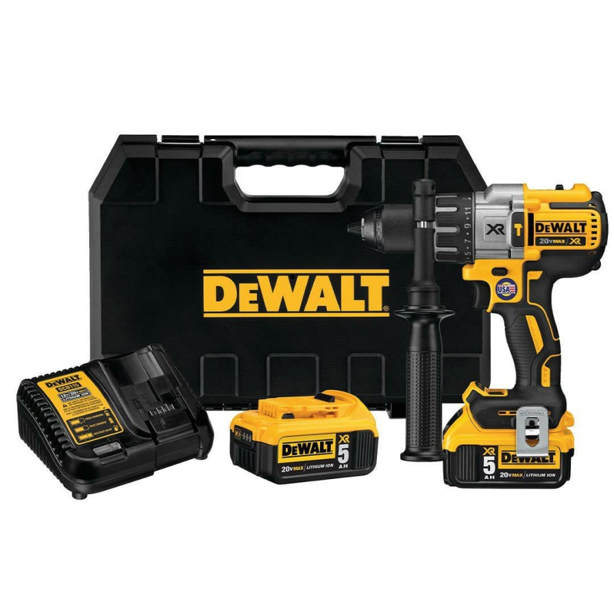 Power Tools DeWalt | Dewalt 20V Max Xr 1/2" Brushless Cordless 3-Speed Hammer Drill/Driver Kit Dcd996P2