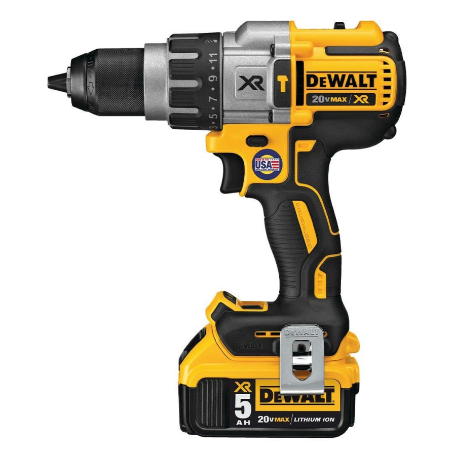 Power Tools DeWalt | Dewalt 20V Max Xr 1/2" Brushless Cordless 3-Speed Hammer Drill/Driver Kit Dcd996P2