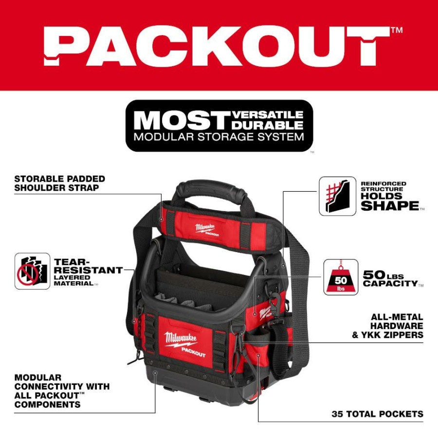 Hardware & Jobsite Supplies Milwaukee Tools | Milwaukee Packout 10" Structured Tote 48-22-8311