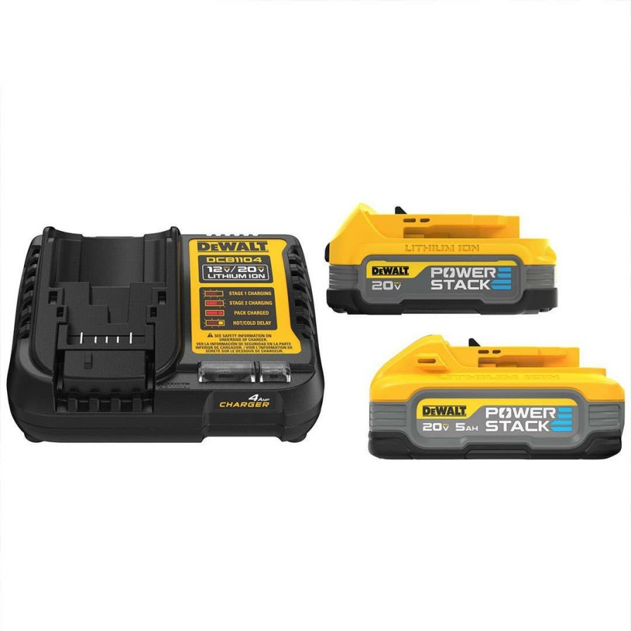 Power Tools DeWalt | Dewalt 20V Max* Powerstack Compact 1.7 Ah And 5.0 Ah Starter Kit Dcbp315-2C