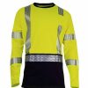 Safety & Work Wear NSA | Drifire Vizable Fr Dual Hazard Long Sleeve Hybrid T-Shirt