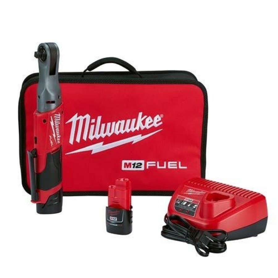 Power Tools Milwaukee Tools | Milwaukee M12 Fuel 3/8" Ratchet (2.0Ah) Kit 2557-22