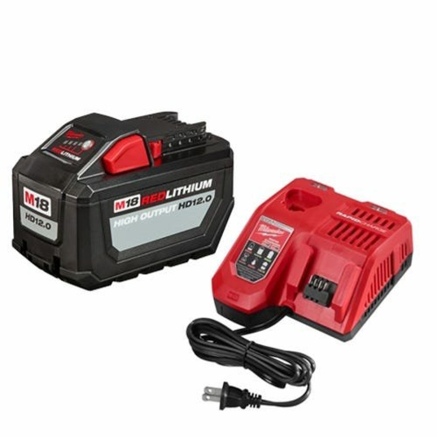 Power Tools Milwaukee Tools | Milwaukee M18 Red Lithium 12.0Ah High Output Battery Pack W/ Charger 48-59-1200