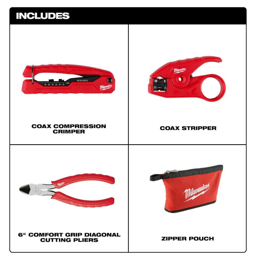 Hand Tools Milwaukee Tools | Milwaukee Coax Install Kit 48-22-8103