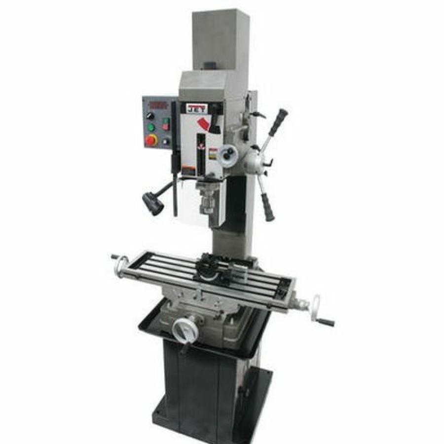 Power Tools JET Tools | Jet Jmd-45Vspft Variable Speed Geared Head Square Column Drill Mill With Power Downfeed 351051