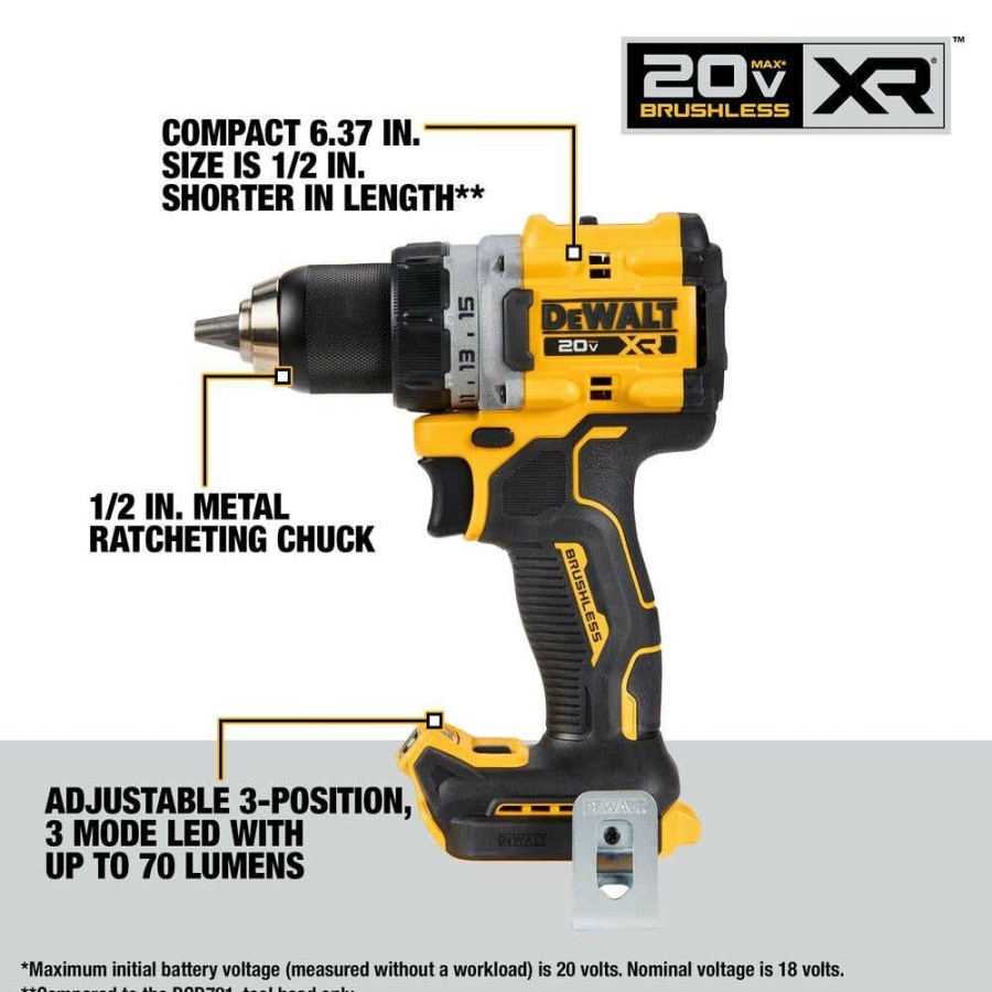 Power Tools DeWalt | Dewalt 20V Max Xr Dd & Atomic Impact Combo Kit Dck2051D2