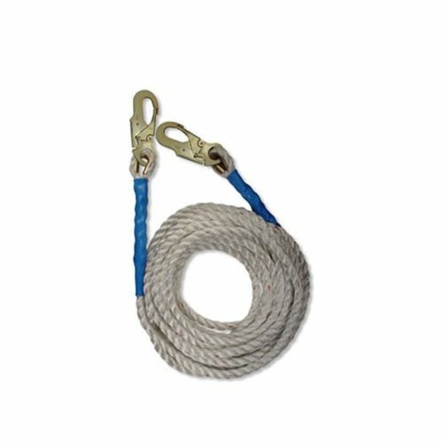 Safety & Work Wear FallTech | Falltech 100' Vertical Lifeline 5/8" Polyester Fall Protection Rope 2 Snap Hooks 8200Dh