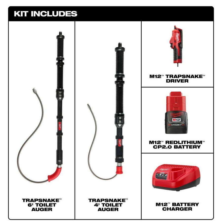 Power Tools Milwaukee Tools | Milwaukee M12 Trapsnake 2-Tool Combo Kit 3577-21