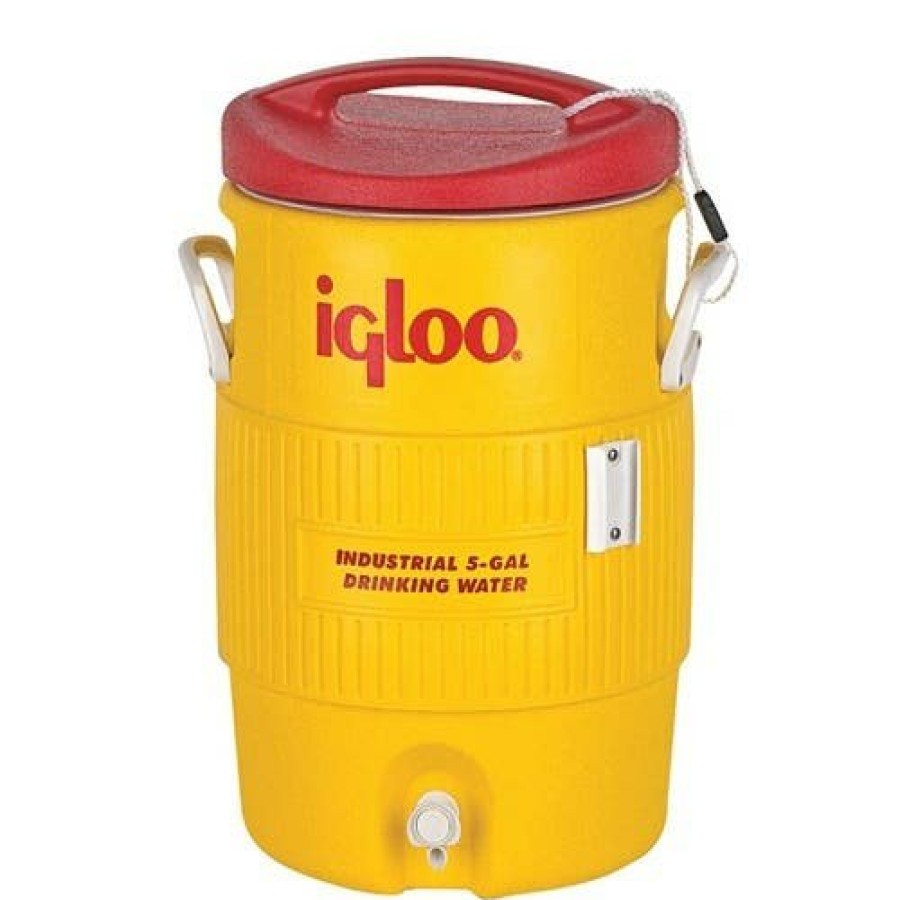 Hardware & Jobsite Supplies Igloo Coolers | Igloo 5 Gallon 400 Series Red/Yellow Plastic Water Cooler 00000451