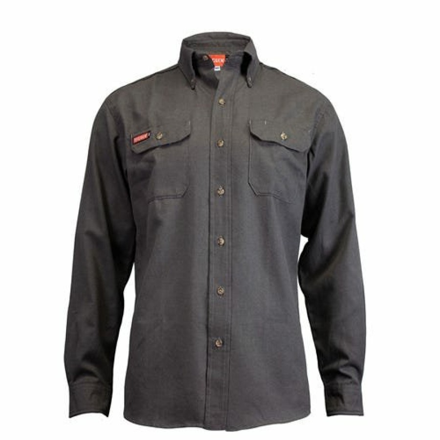 Safety & Work Wear NSA | Drifire Men'S Tecgen Fr Gray Work Shirt Nsa-Tcg011502