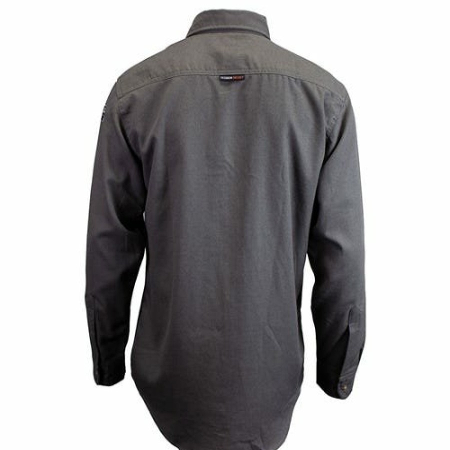 Safety & Work Wear NSA | Drifire Men'S Tecgen Fr Gray Work Shirt Nsa-Tcg011502