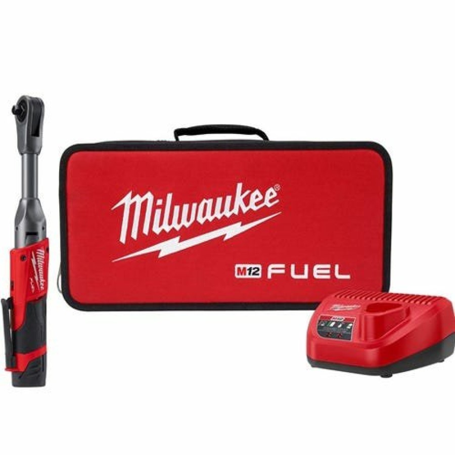 Power Tools Milwaukee Tools | Milwaukee M12 Fuel 3/8" Extended Reach Ratchet 2.0Ah Kit 2560-21