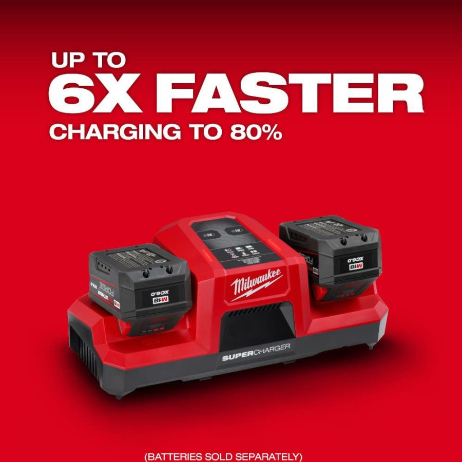 Power Tools Milwaukee Tools | Milwaukee M18 Dual Bay Simultaneous Super Charger 48-59-1815