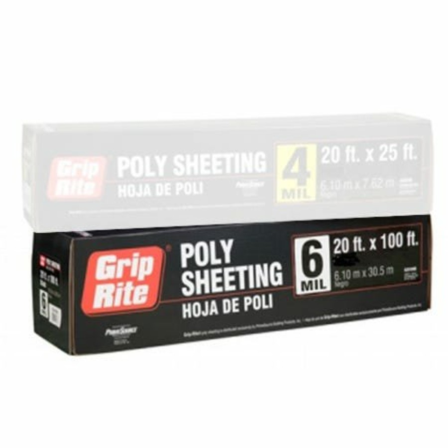 Hardware & Jobsite Supplies Grip Rite | Grip Rite 20' X 100' 6Mil Clear Poly Sheeting 620100C