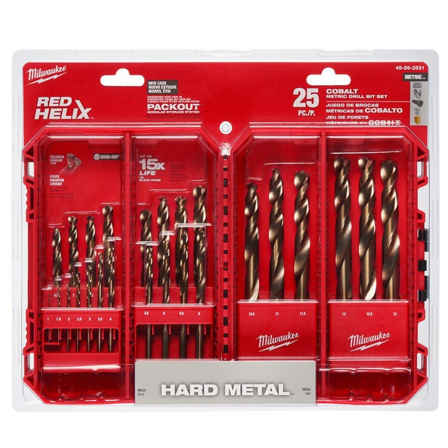 Accessories Milwaukee Tools | Milwaukee Red Helix Cobalt Metric Drill Bit Set - 25Pc 48-89-2531