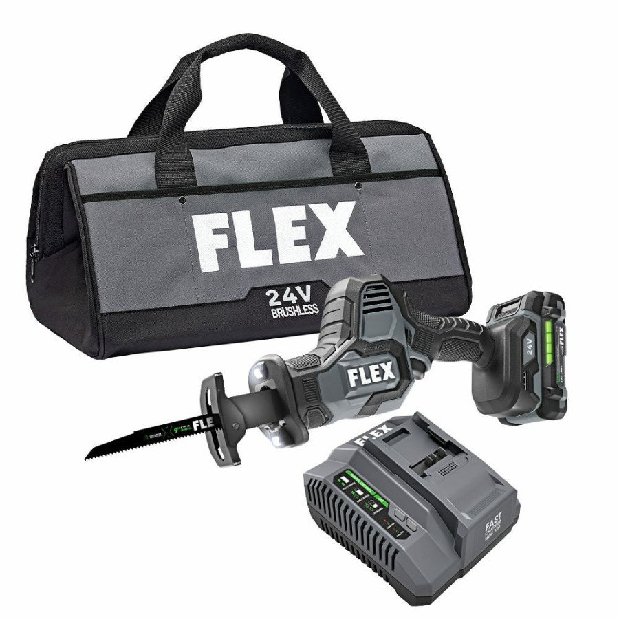 Power Tools FLEX | Flex 24V One-Hand Reciprocating Saw Kit (2.5Ah) Fx2241-1A