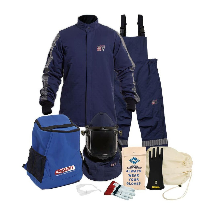 Safety & Work Wear Enespro | Enespro Arcguard Performance 40 Cal Jacket & Bib Kit W/ Lift Front Hood & Voltage Gloves (4X-09) Arc40Kit-4X09