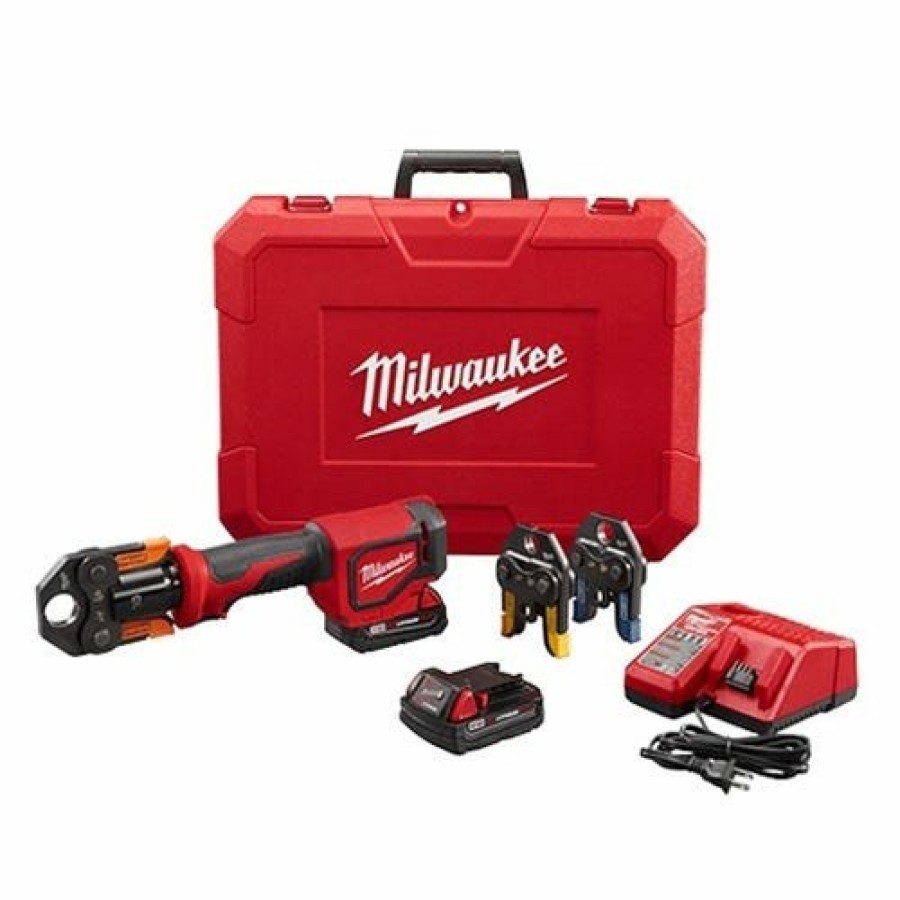 Power Tools Milwaukee Tools | Milwaukee M18 Short Throw Press Tool Viega Pex Jaws (2.0Ah) Kit 2674-22P