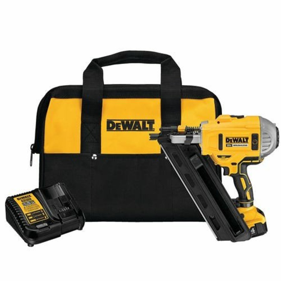 Power Tools DeWalt | Dewalt 20V Max 30 Deg. Cordless Paper Collated Framing Nailer Kit Dcn692M1