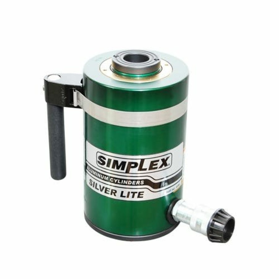 Power Tools Simplex | Simplex Aluminum 60 Ton Hydraulic 6" Single Acting Cylinder Center Hole Rac606