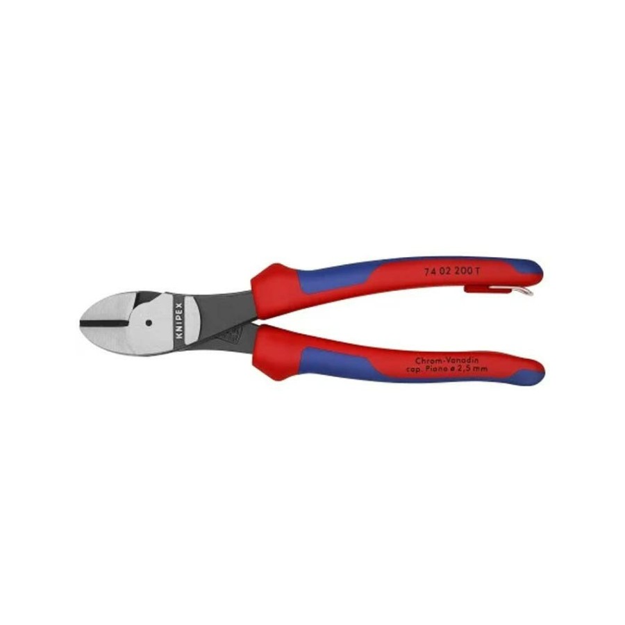 Hand Tools Knipex | Knipex 8" High Leverage Diagonal Cutters-Tethered Attachment 74 02 200 T Bka