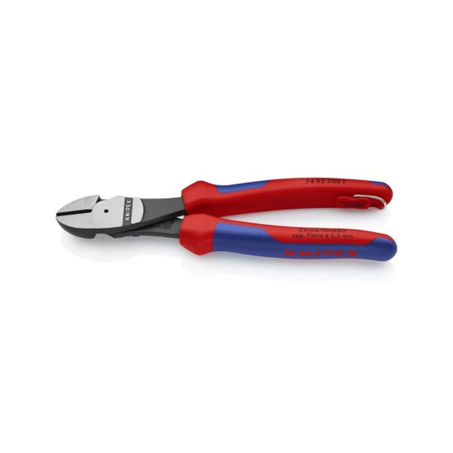 Hand Tools Knipex | Knipex 8" High Leverage Diagonal Cutters-Tethered Attachment 74 02 200 T Bka