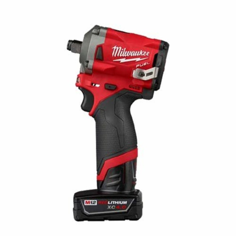 Power Tools Milwaukee Tools | Milwaukee M12 Fuel Stubby 1/2" Impact Wrench Friction Ring (4.0Ah/2.0Ah) Kit 2555-22