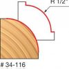 Accessories Freud Diablo Blades | Freud 1/2" Rounding Over Router Bit (Quadra Cut) 34-116