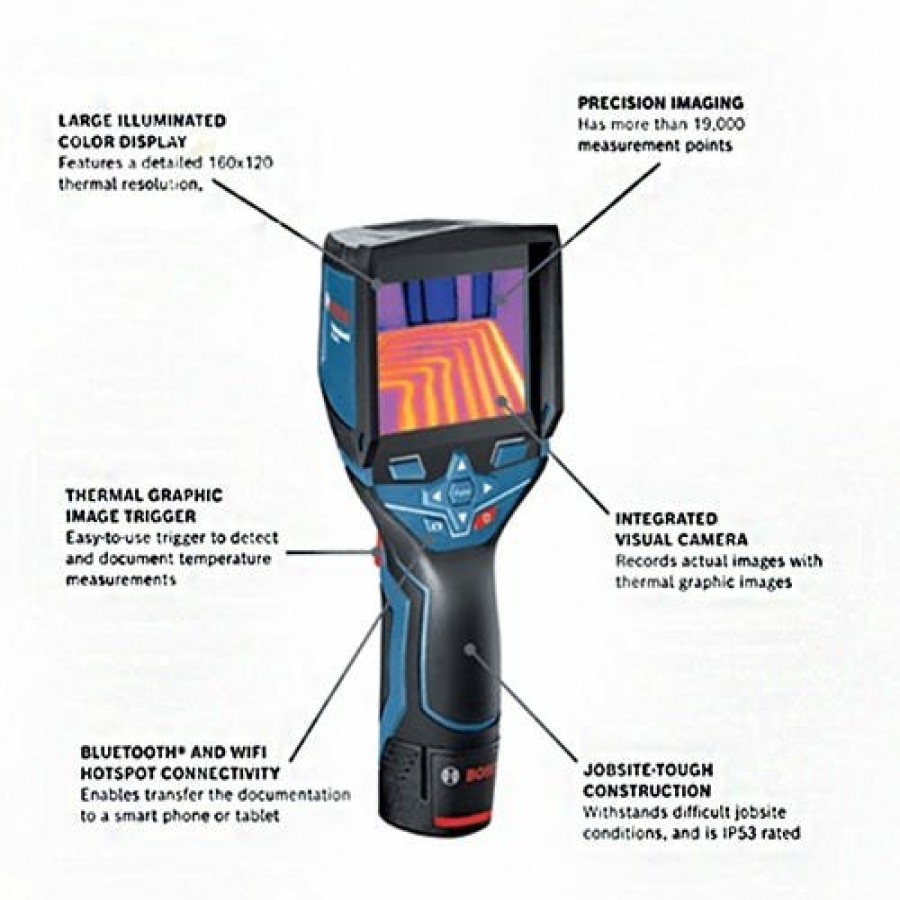 Power Tools Bosch Power Tools | Bosch 12V Connected Thermal Camera 160X120 Resolution Gtc400C