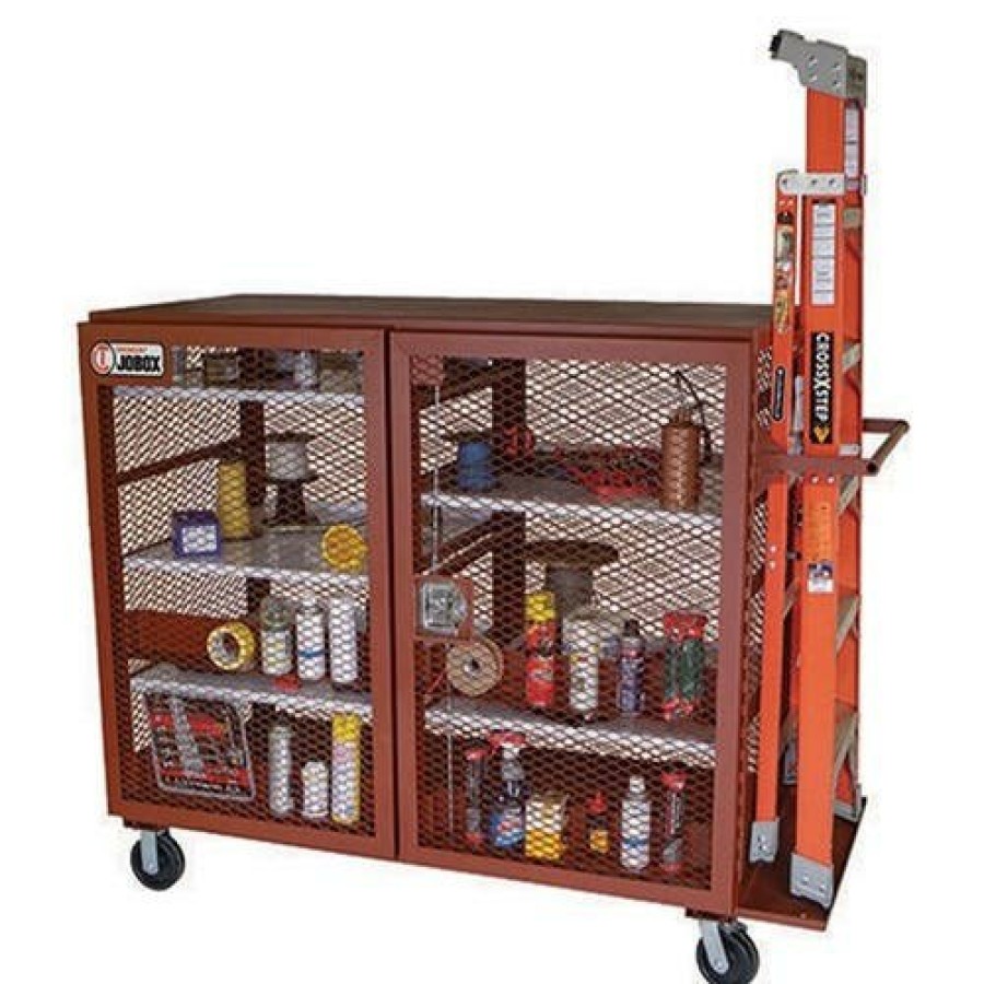 Hardware & Jobsite Supplies Jobox Storage & Safety | Jobox 65 Mesh Cabinet Mobile Jobsite Storage 1-400990