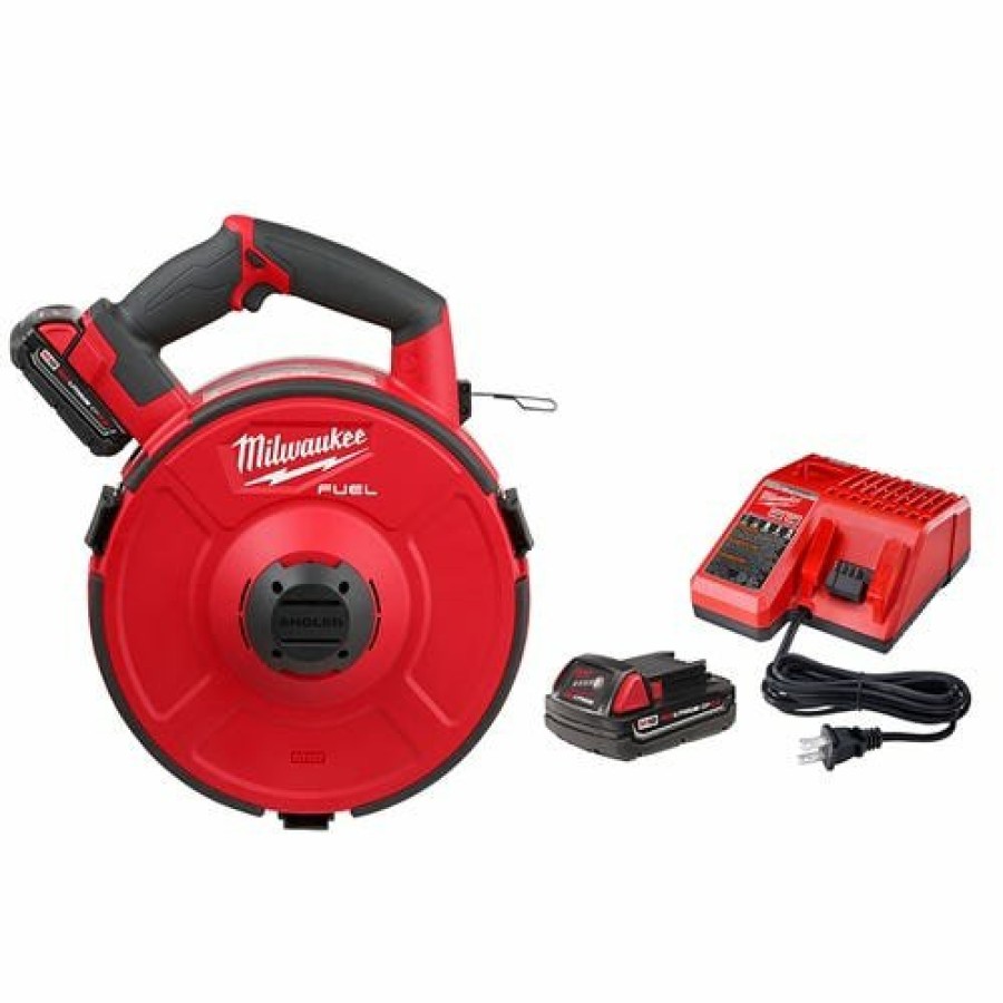 Power Tools Milwaukee Tools | Milwaukee M18 Fuel Angler 240' Steel Pulling Fish Tape Kit 2873B-22