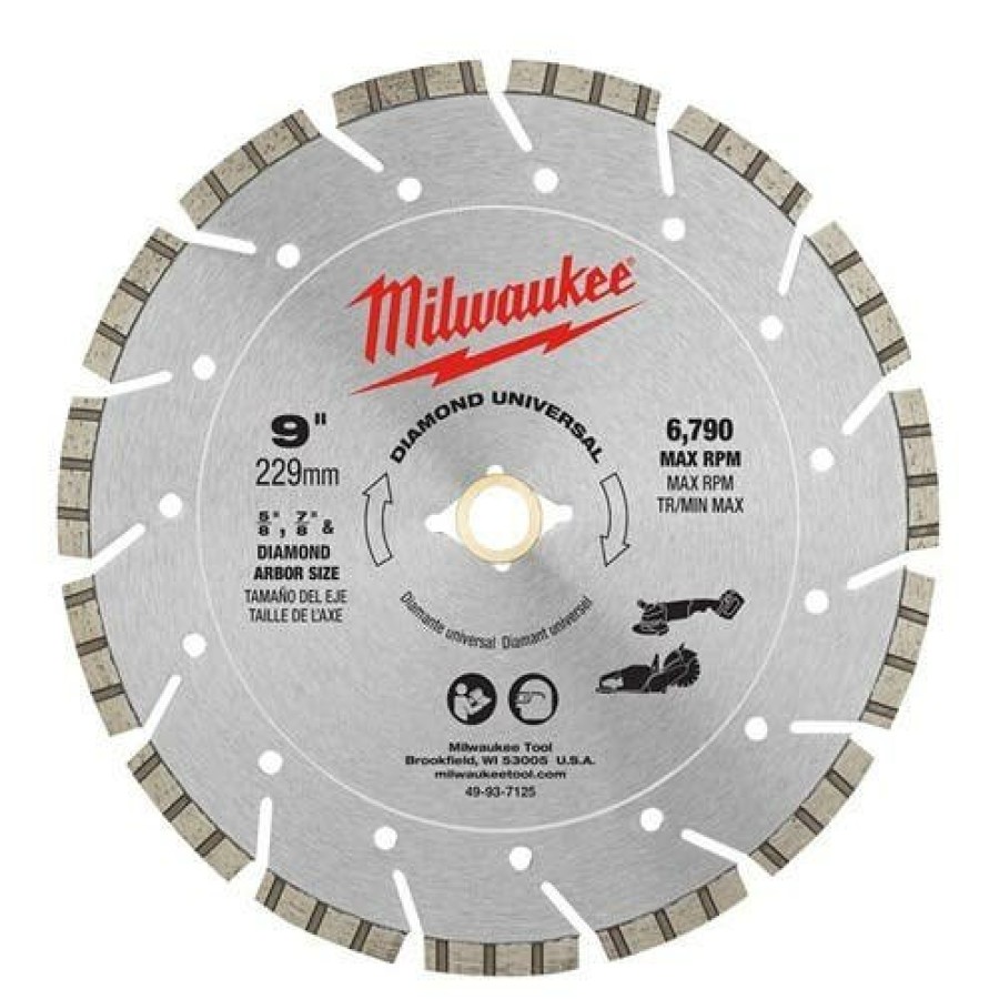 Accessories Milwaukee Tools | Milwaukee 9" Diamond Universal Segmented Blade 49-93-7125