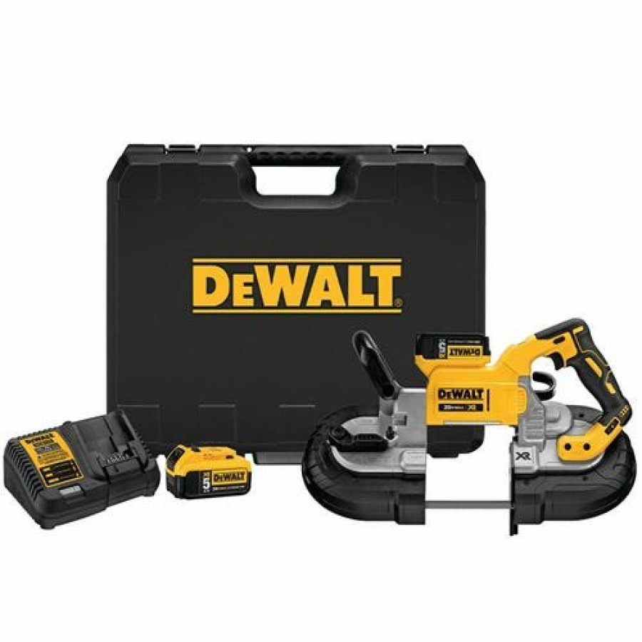 Power Tools DeWalt | Dewalt 20V Max Xr Brushless 5" Deep Cut Band Saw Kit Dcs374P2