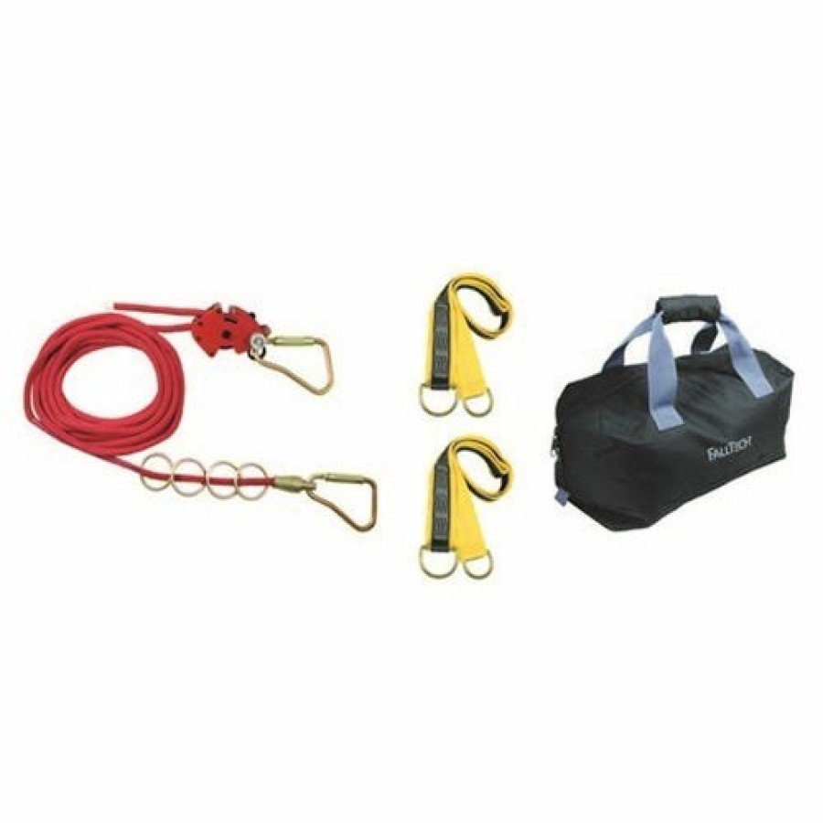 Safety & Work Wear FallTech | Falltech Temporary 75' Checkline 4 Person Lifeline System 777075