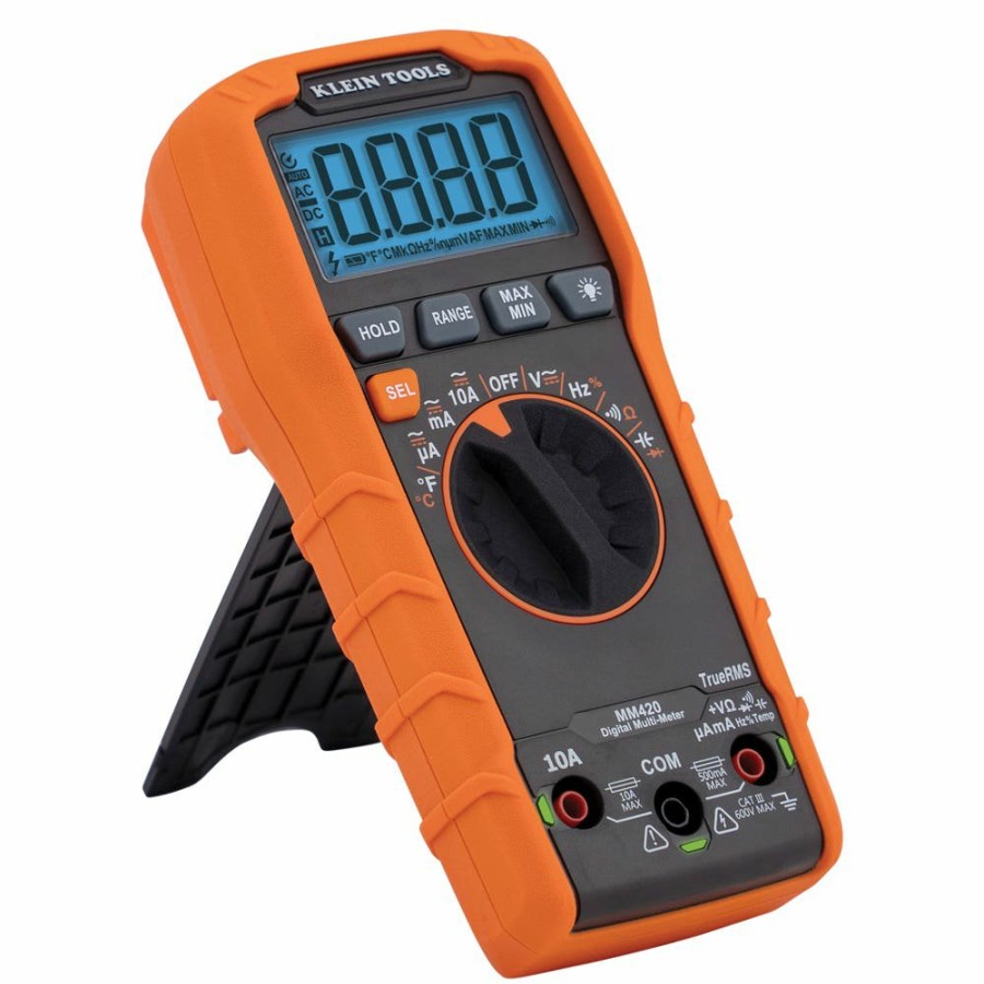 Power Tools Klein Tools | Klein Digital Multimeter, Trms Auto-Ranging, 600V, Temp Mm420