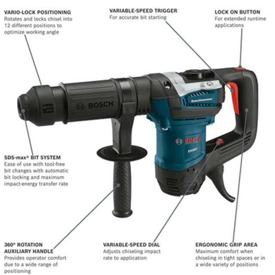 Power Tools Bosch Power Tools | Bosch 10 Amp Sds-Max Demolition Hammer Dh507