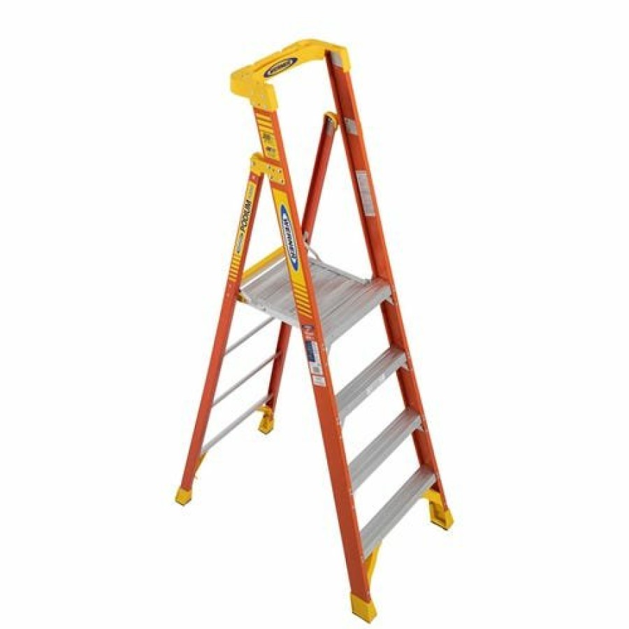 Hardware & Jobsite Supplies Werner | Werner 10' Fiberglass Podium Ladder 4' Platform Type Ia Pd6204