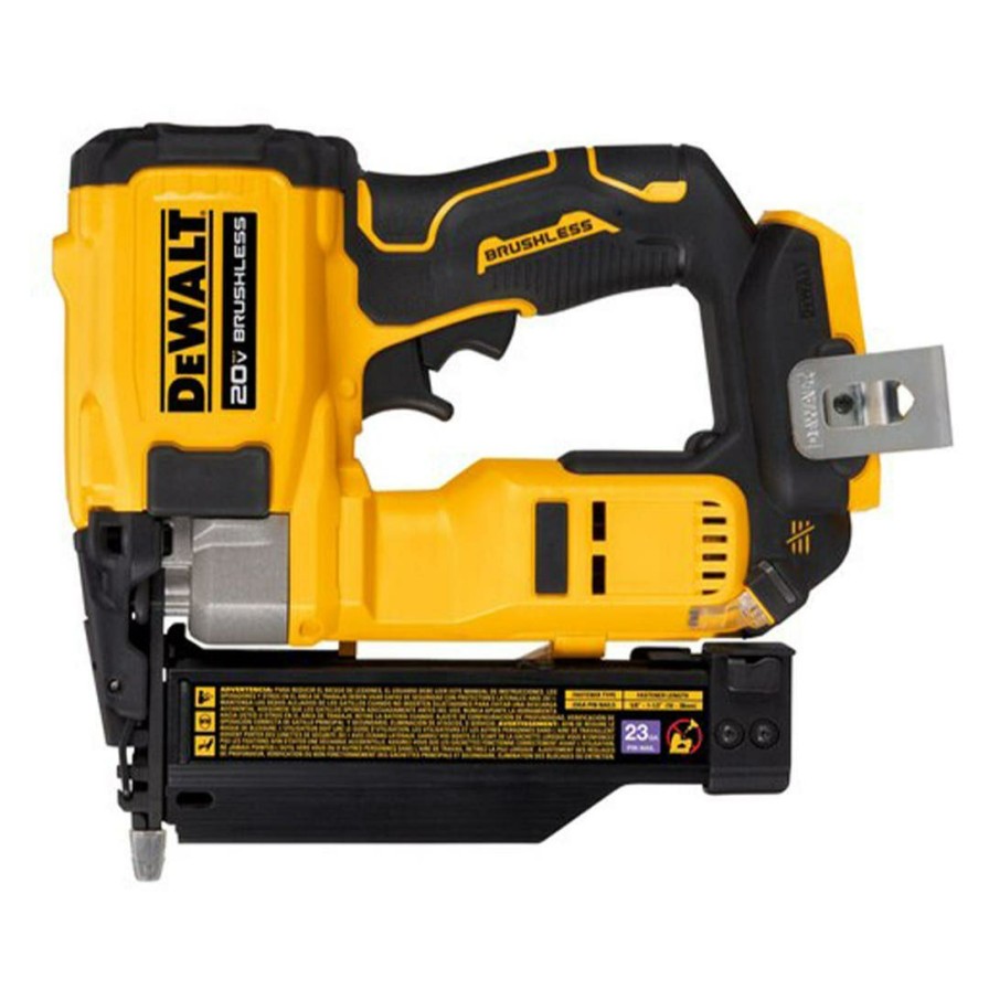 Power Tools DeWalt | Dewalt Atomic Compact Series 20V Max Brushless Cordless 23 Gauge Pin Nailer Kit Dcn623D1