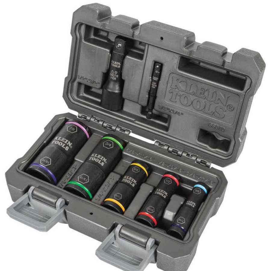 Accessories Klein Tools | Klein Flip Impact Socket Set, 7-Piece 66070