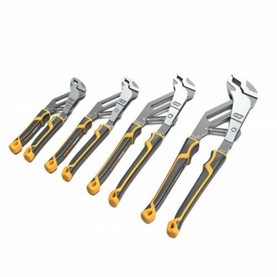 Hand Tools Gearwrench Tools | Gearwrench 4 Pc. Pitbull Auto-Bite Tongue & Groove Dual Material Plier Set W/ K9 Jaws 82594C