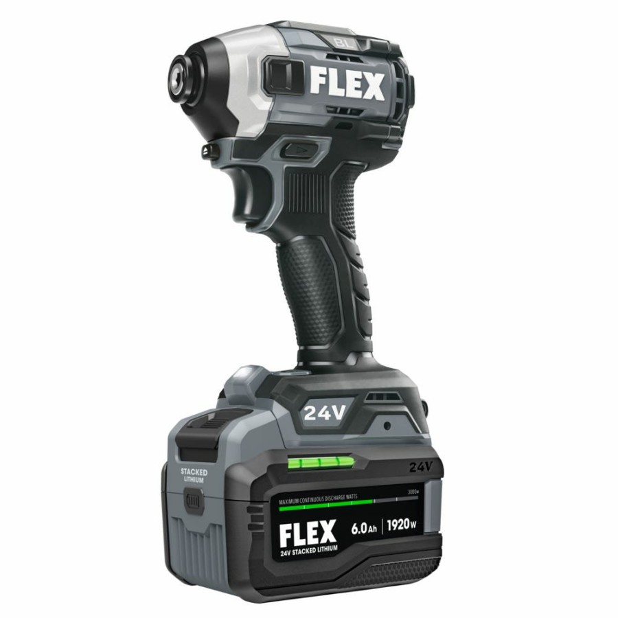 Power Tools FLEX | Flex 1/4" Quick Eject Hex Impact Driver Kit (6.0Ah Stacked) Fx1371A-1H