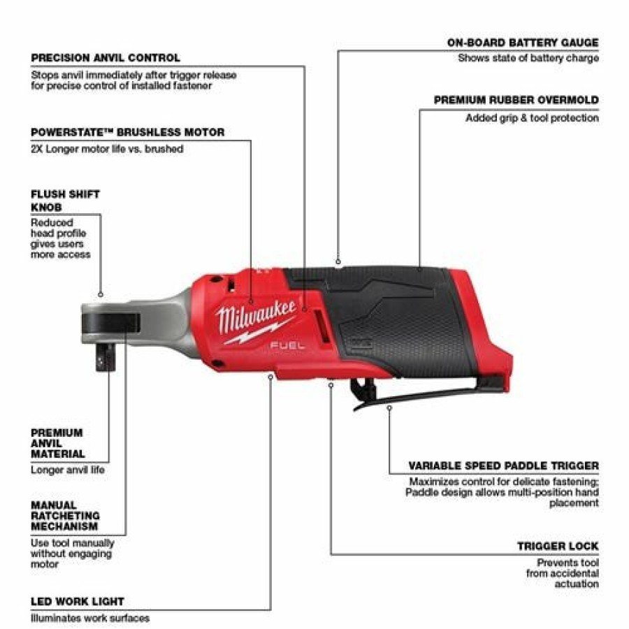 Power Tools Milwaukee Tools | Milwaukee M12 Fuel 3/8" High Speed Ratchet 2567-20